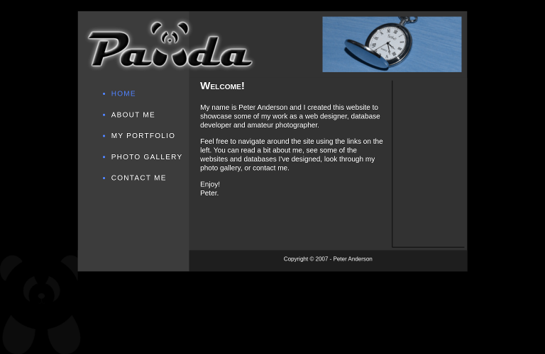 Screenshot of Panda.id.au in 2007